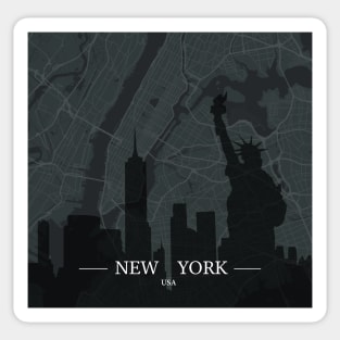 New York City map with Silhouette Sticker